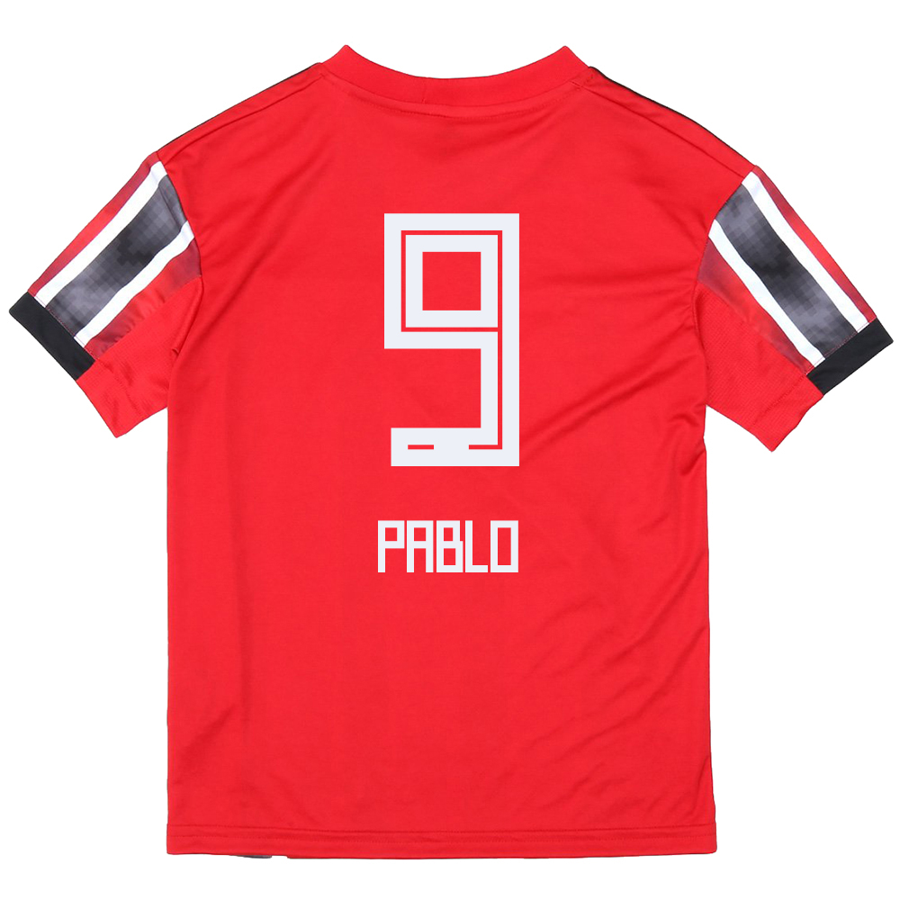 Kinder Fußball Pablo 9 Auswärtstrikot Rot Trikot 2019/20 Hemd