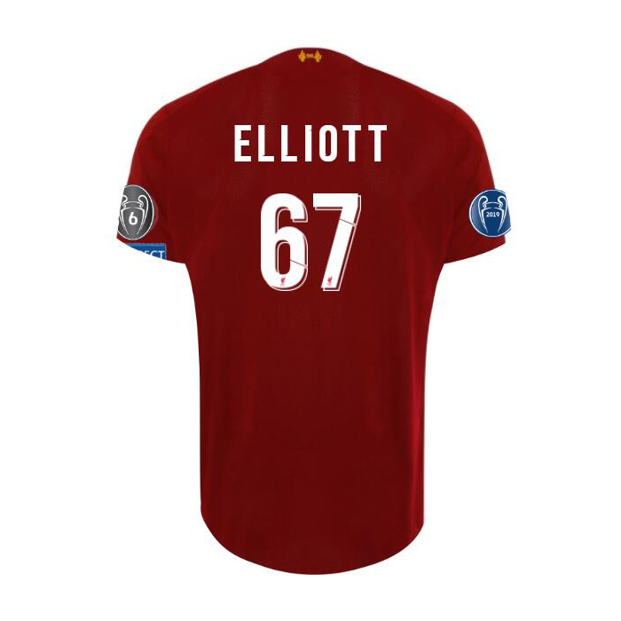 Kinder Fußball Harvey Elliott 67 Heimtrikot Rot Trikot 2019/20 Hemd