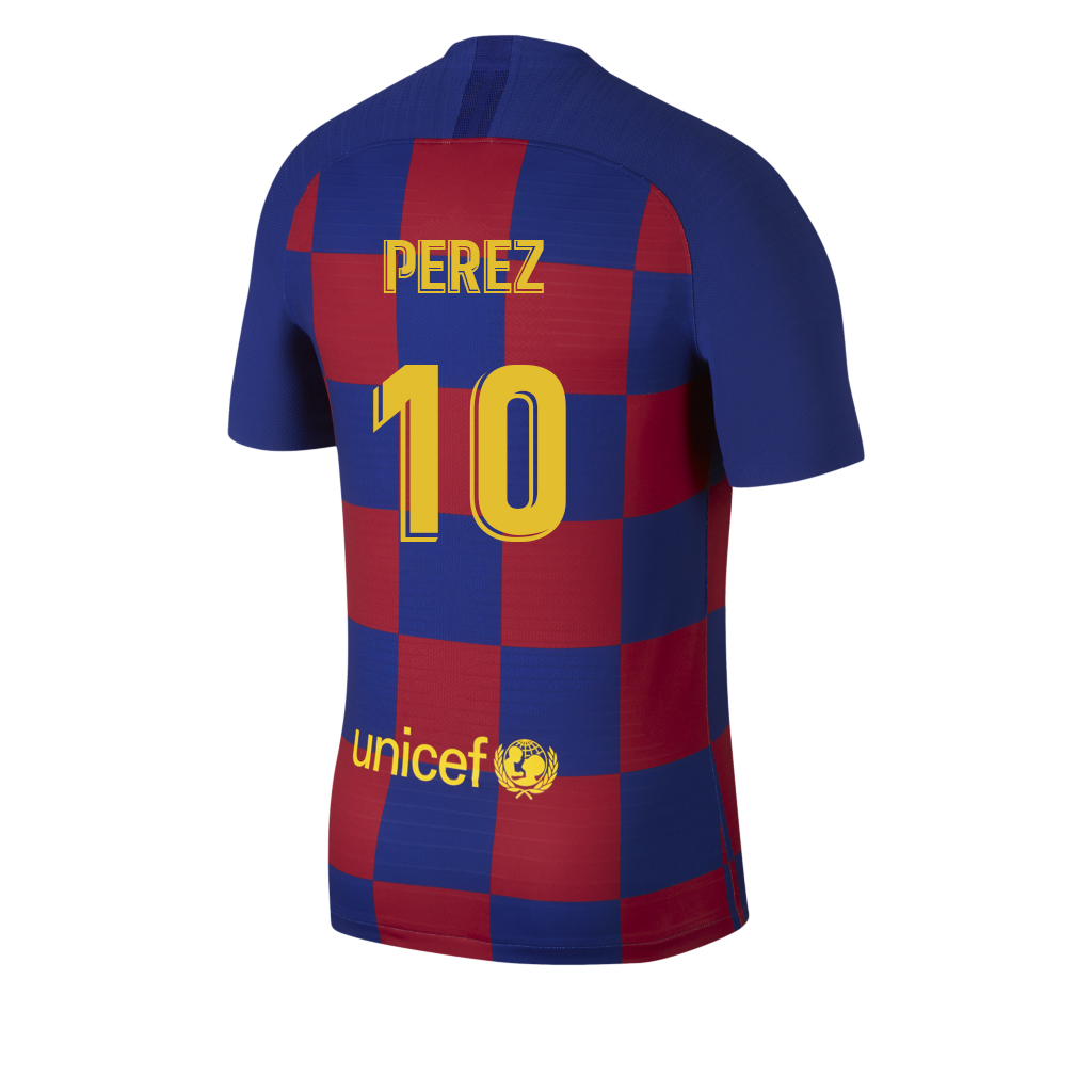 Kinder Fußball Carles Perez 10 Heimtrikot Blau Rot Trikot 2019/20 Hemd
