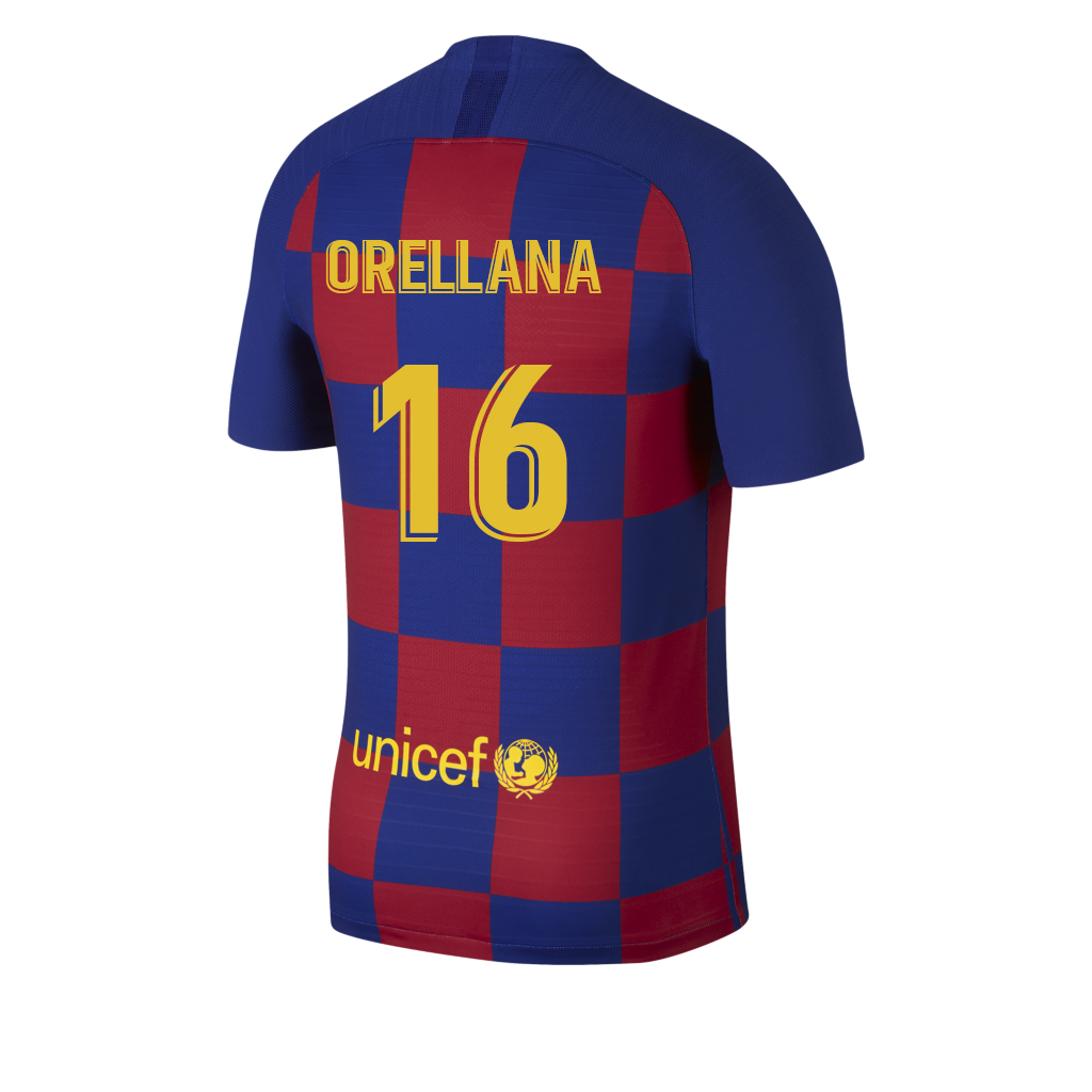 Kinder Fußball Jandro Orellana 16 Heimtrikot Blau Rot Trikot 2019/20 Hemd