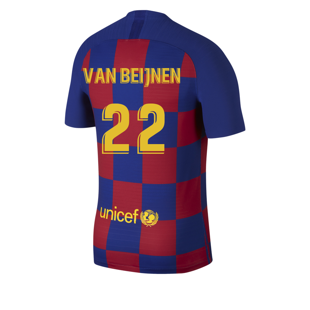 Kinder Fußball Mike Van Beijnen 22 Heimtrikot Blau Rot Trikot 2019/20 Hemd