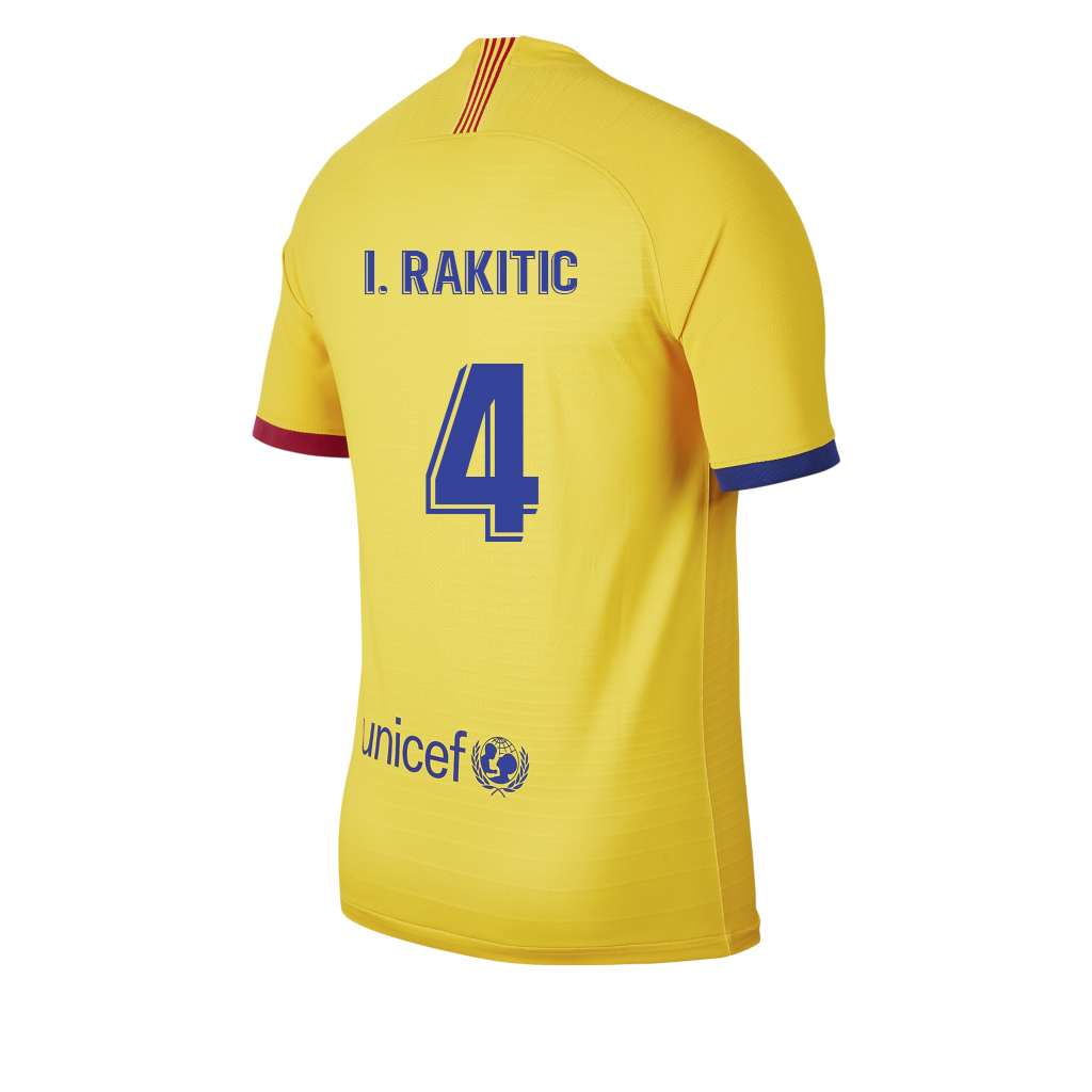 Kinder Fußball Ivan Rakitic 4 Auswärtstrikot Gelb Trikot 2019/20 Hemd