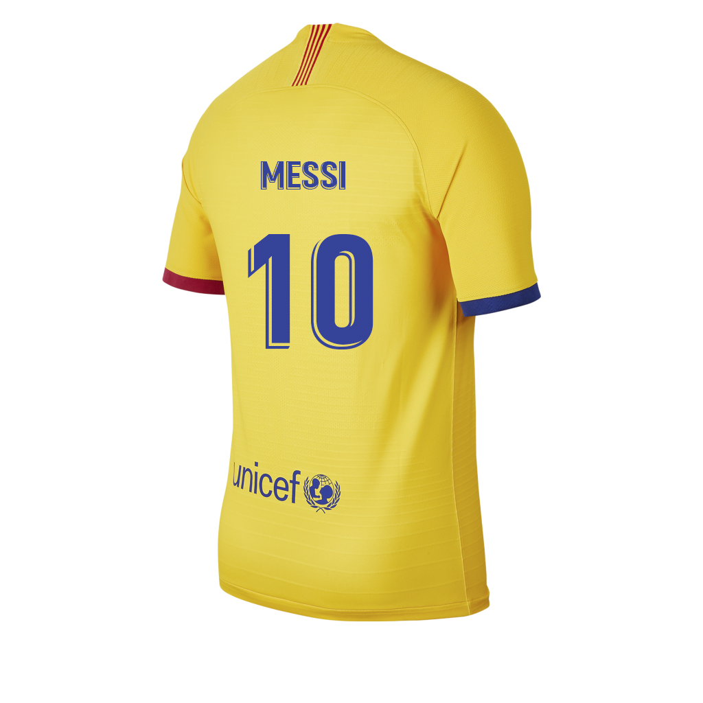 Kinder Fußball Lionel Messi 10 Auswärtstrikot Gelb Trikot 2019/20 Hemd