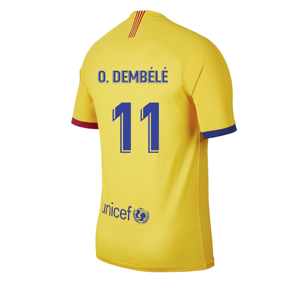 Kinder Fußball Ousmane Dembele 11 Auswärtstrikot Gelb Trikot 2019/20 Hemd