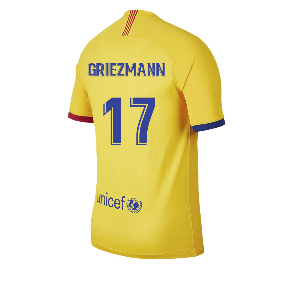 Kinder Fußball Antoine Griezmann 17 Auswärtstrikot Gelb Trikot 2019/20 Hemd