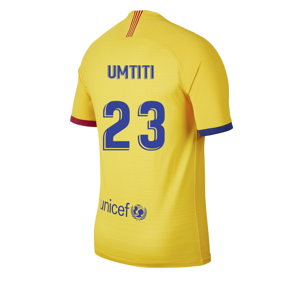 Kinder Fußball Samuel Umtiti 23 Auswärtstrikot Gelb Trikot 2019/20 Hemd