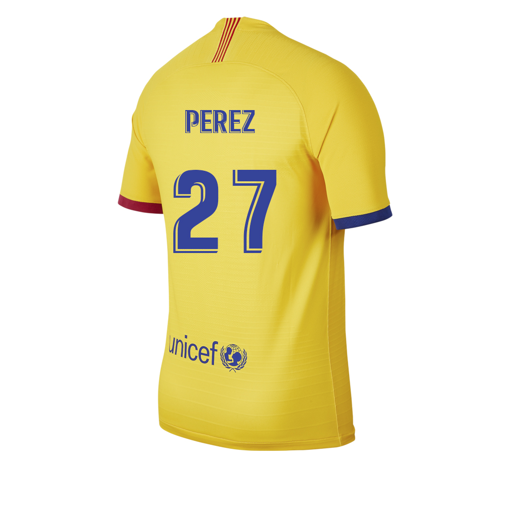 Kinder Fußball Carles Perez 27 Auswärtstrikot Gelb Trikot 2019/20 Hemd