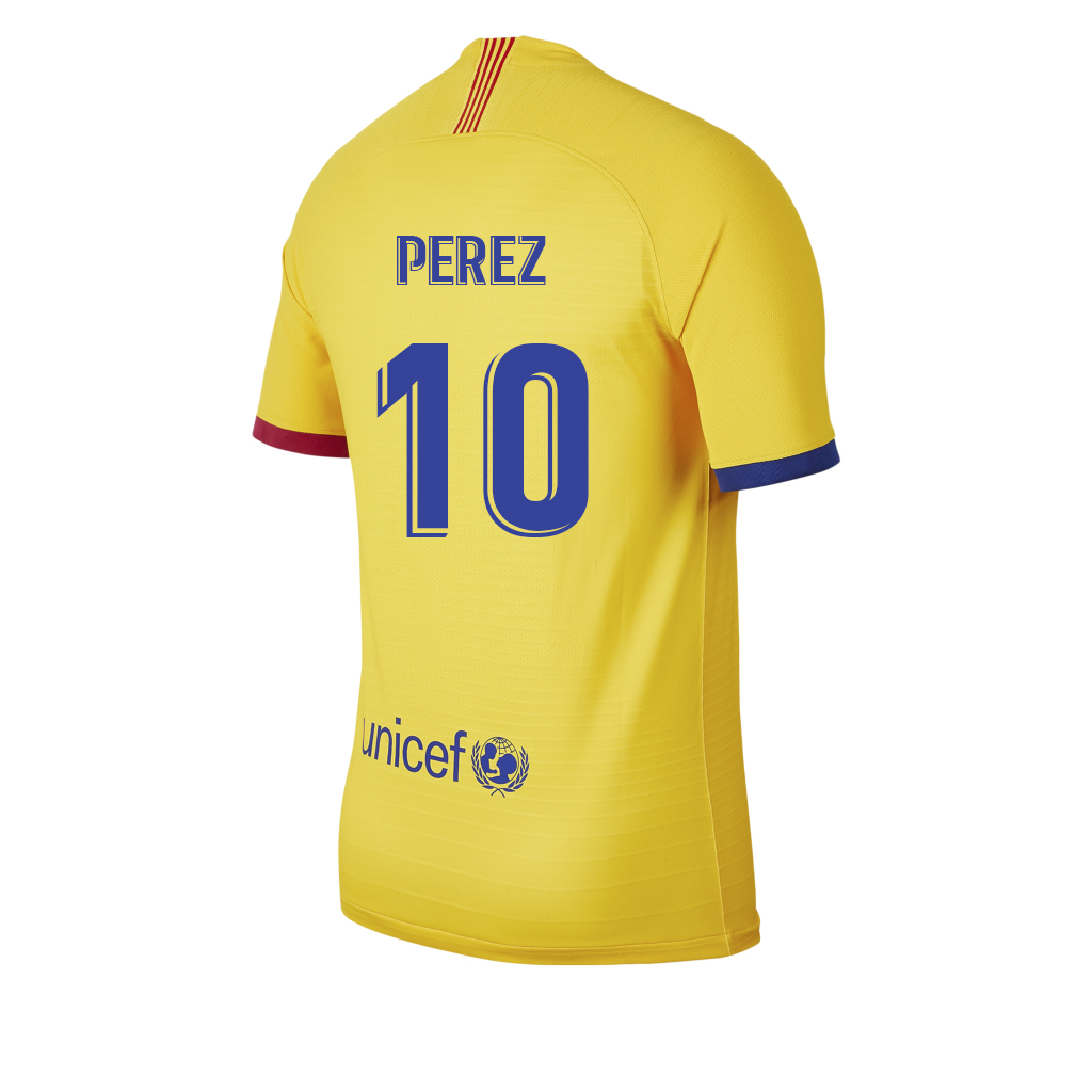 Kinder Fußball Carles Perez 10 Auswärtstrikot Gelb Trikot 2019/20 Hemd