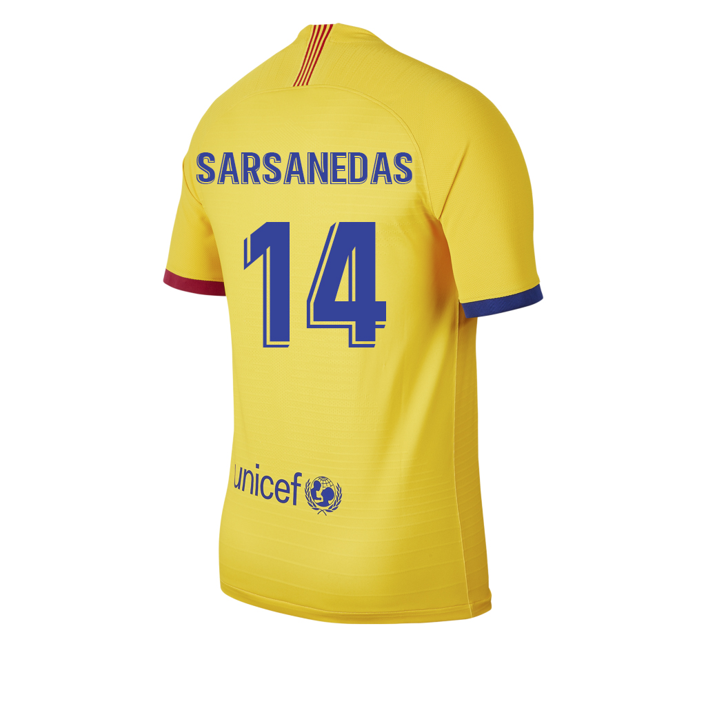 Kinder Fußball Ferran Sarsanedas 14 Auswärtstrikot Gelb Trikot 2019/20 Hemd