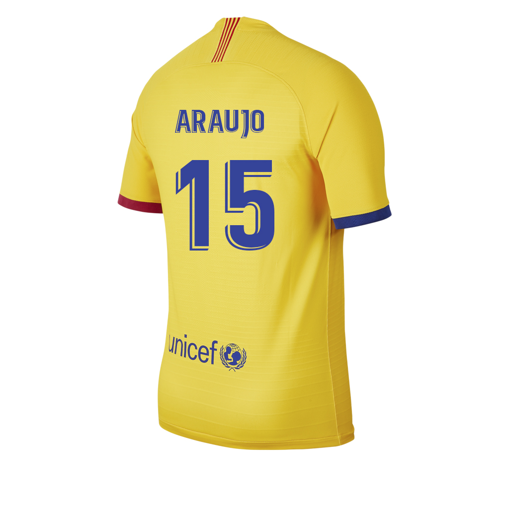 Kinder Fußball Ronald Araujo 15 Auswärtstrikot Gelb Trikot 2019/20 Hemd