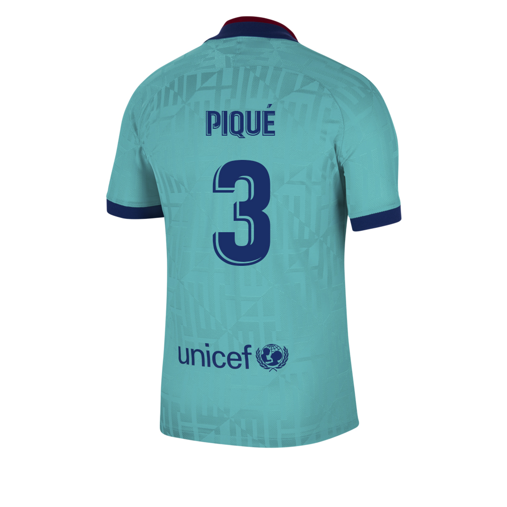 Kinder Fußball Gerard Pique 3 Ausweichtrikot Blau Trikot 2019/20 Hemd