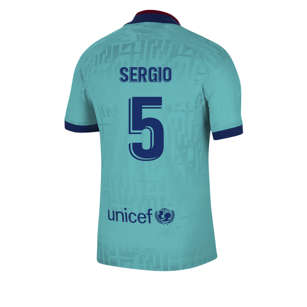 Kinder Fußball Sergio Busquets 5 Ausweichtrikot Blau Trikot 2019/20 Hemd