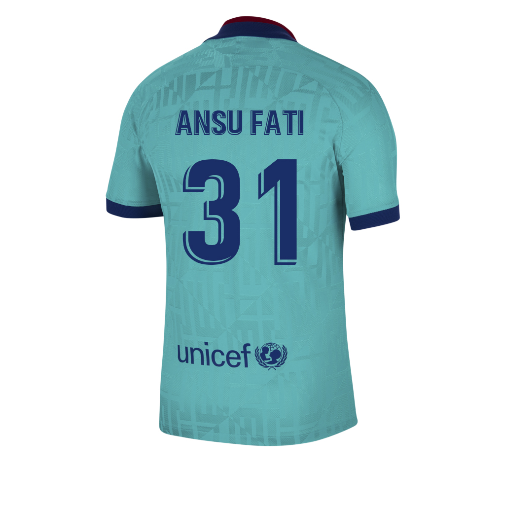 Kinder Fußball Ansu Fati 31 Ausweichtrikot Blau Trikot 2019/20 Hemd