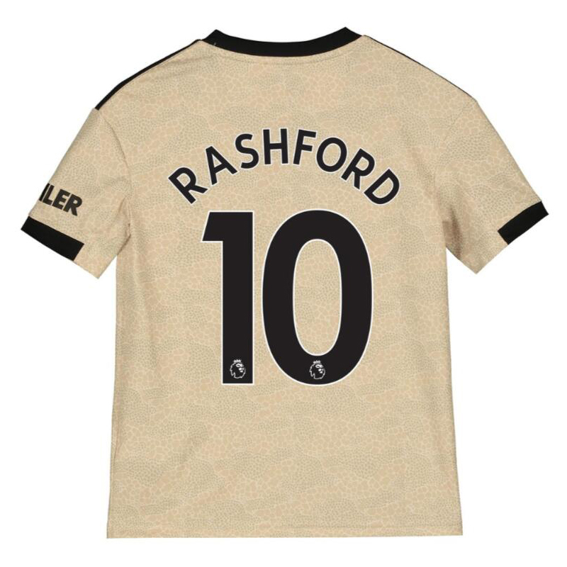 Kinder Fußball Marcus Rashford 10 Auswärtstrikot Champagner Trikot 2019/20 Hemd