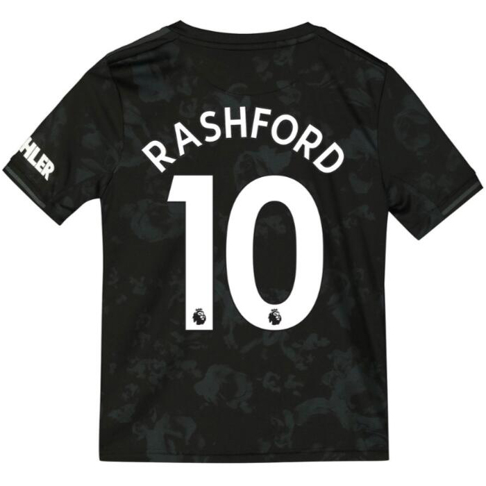 Kinder Fußball Marcus Rashford 10 Ausweichtrikot Schwarz Trikot 2019/20 Hemd