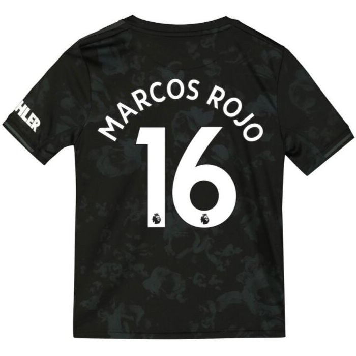 Kinder Fußball Marcos Rojo 16 Ausweichtrikot Schwarz Trikot 2019/20 Hemd
