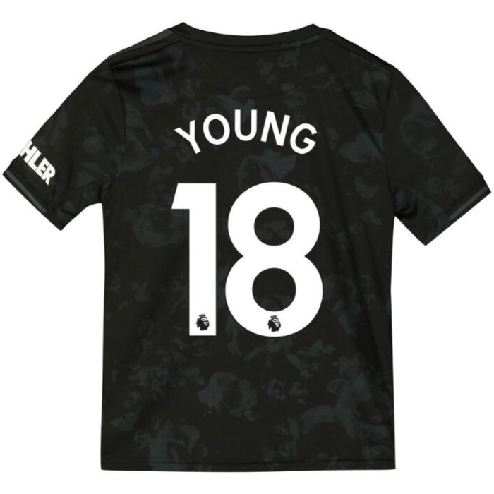 Kinder Fußball Ashley Young 18 Ausweichtrikot Schwarz Trikot 2019/20 Hemd