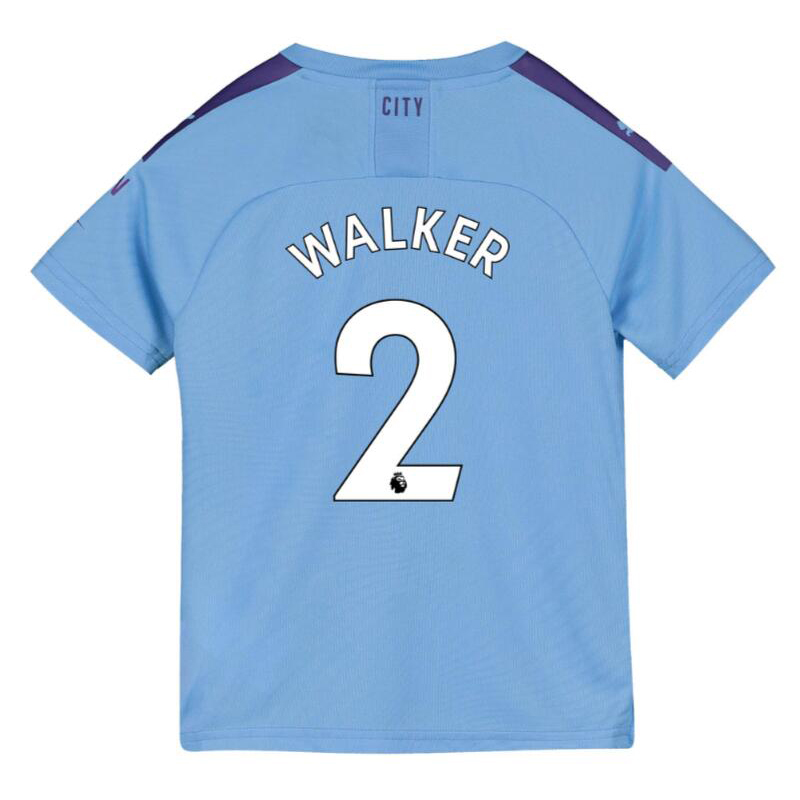 Kinder Fußball Kyle Walker 2 Heimtrikot Blau Trikot 2019/20 Hemd