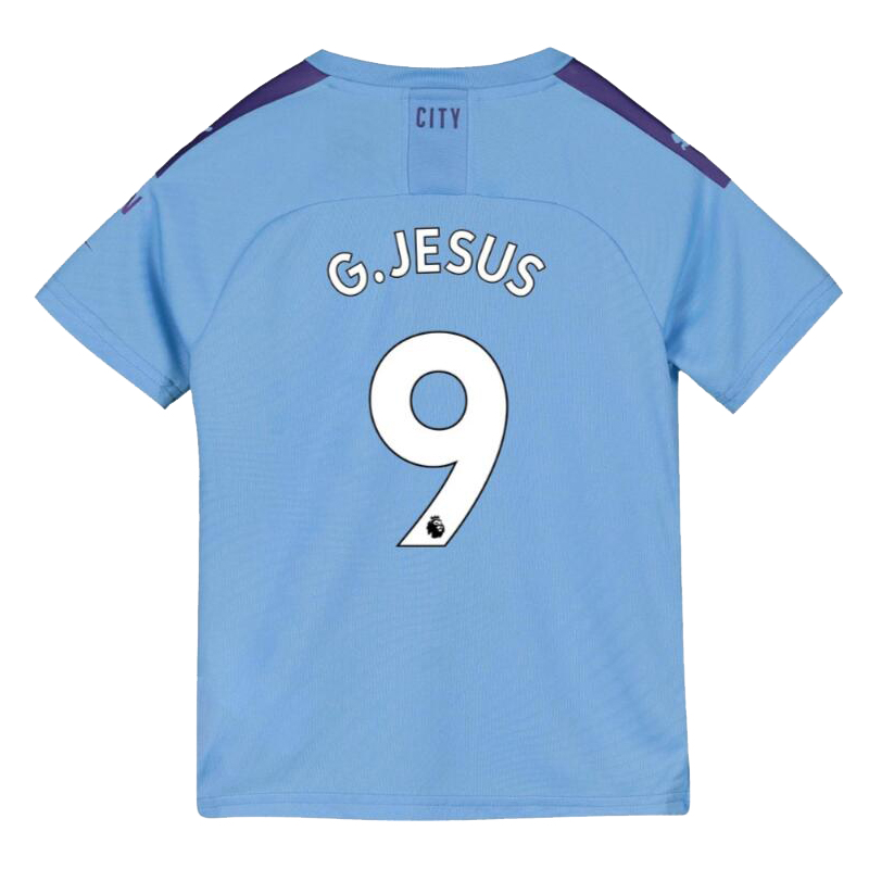 Kinder Fußball Gabriel Jesus 9 Heimtrikot Blau Trikot 2019/20 Hemd
