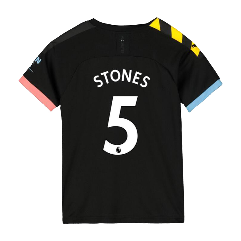 Kinder Fußball John Stones 5 Auswärtstrikot Schwarz Trikot 2019/20 Hemd