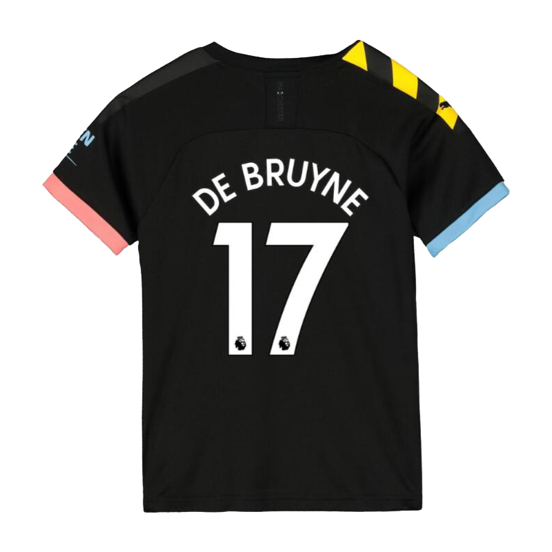 Kinder Fußball Kevin De Bruyne 17 Auswärtstrikot Schwarz Trikot 2019/20 Hemd