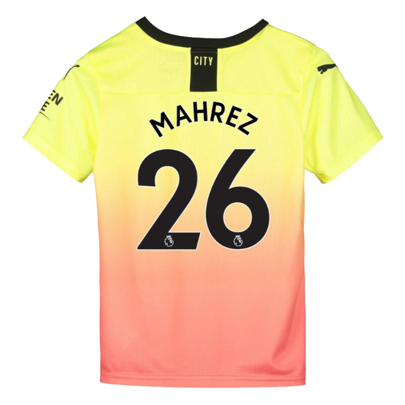 Kinder Fußball Riyad Mahrez 26 Ausweichtrikot Gelb Orange Trikot 2019/20 Hemd