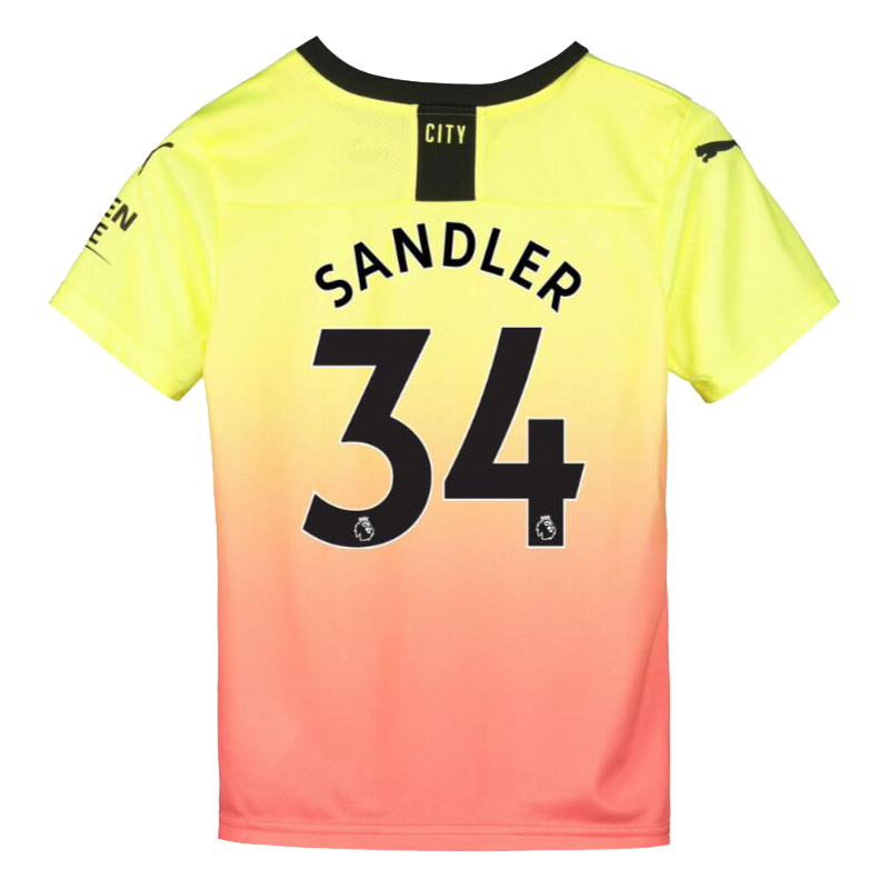 Kinder Fußball Philippe Sandler 34 Ausweichtrikot Gelb Orange Trikot 2019/20 Hemd