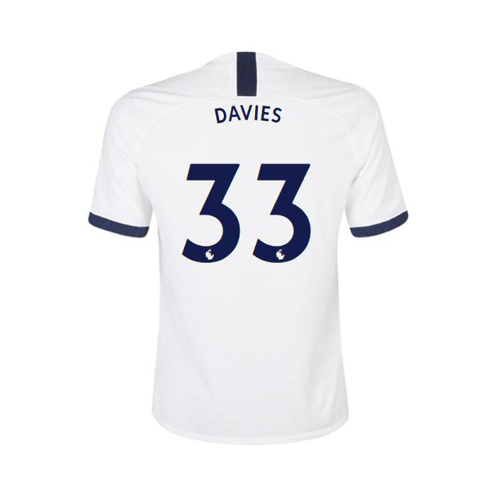 Kinder Fußball Ben Davies 33 Heimtrikot Weiß Trikot 2019/20 Hemd