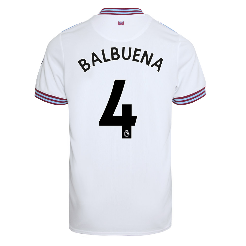 Kinder Fußball Fabian Balbuena 4 Auswärtstrikot Weiß Trikot 2019/20 Hemd
