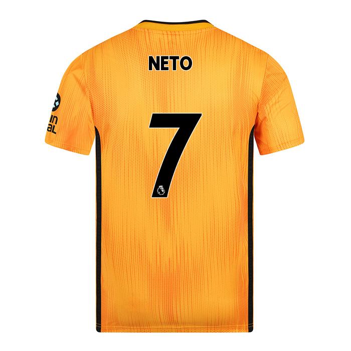Kinder Fußball Pedro Neto 7 Heimtrikot Gelb Trikot 2019/20 Hemd