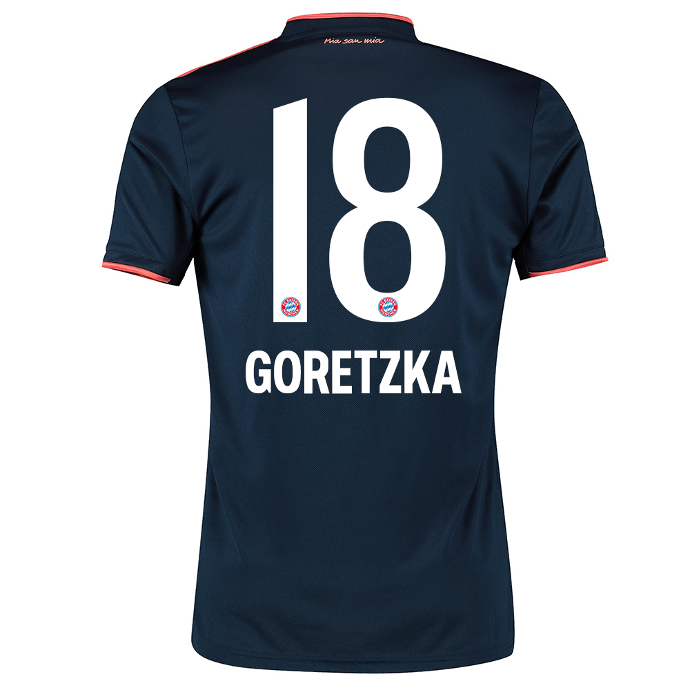 Kinder Fußball Leon Goretzka 18 Ausweichtrikot Marine Trikot 2019/20 Hemd