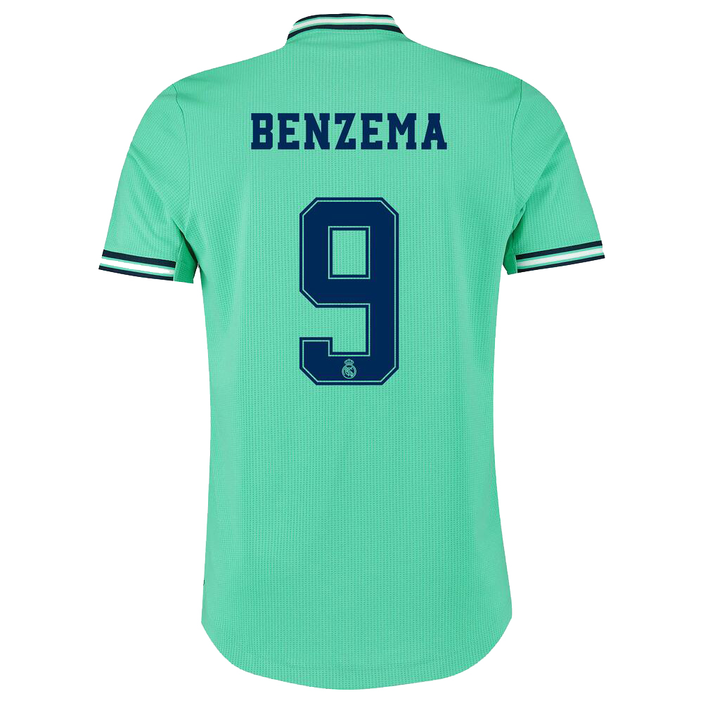 Kinder Fußball Karim Benzema 9 Ausweichtrikot Grün Trikot 2019/20 Hemd