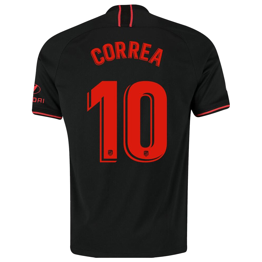 Kinder Fußball Angel Correa 10 Auswärtstrikot Schwarz Trikot 2019/20 Hemd