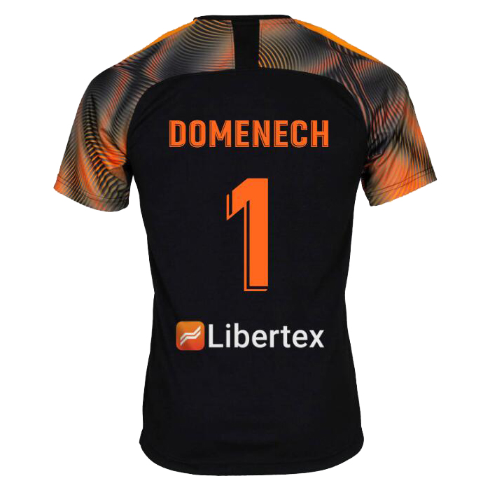 Kinder Fußball Jaume Domenech 1 Auswärtstrikot Schwarz Trikot 2019/20 Hemd