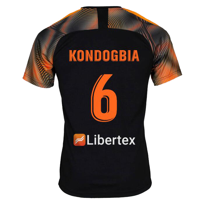 Kinder Fußball Geoffrey Kondogbia 6 Auswärtstrikot Schwarz Trikot 2019/20 Hemd