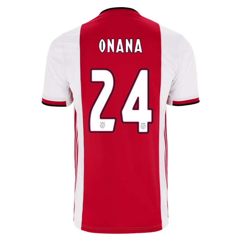 Kinder Fußball Andre Onana 24 Heimtrikot Rot-weiss Trikot 2019/20 Hemd