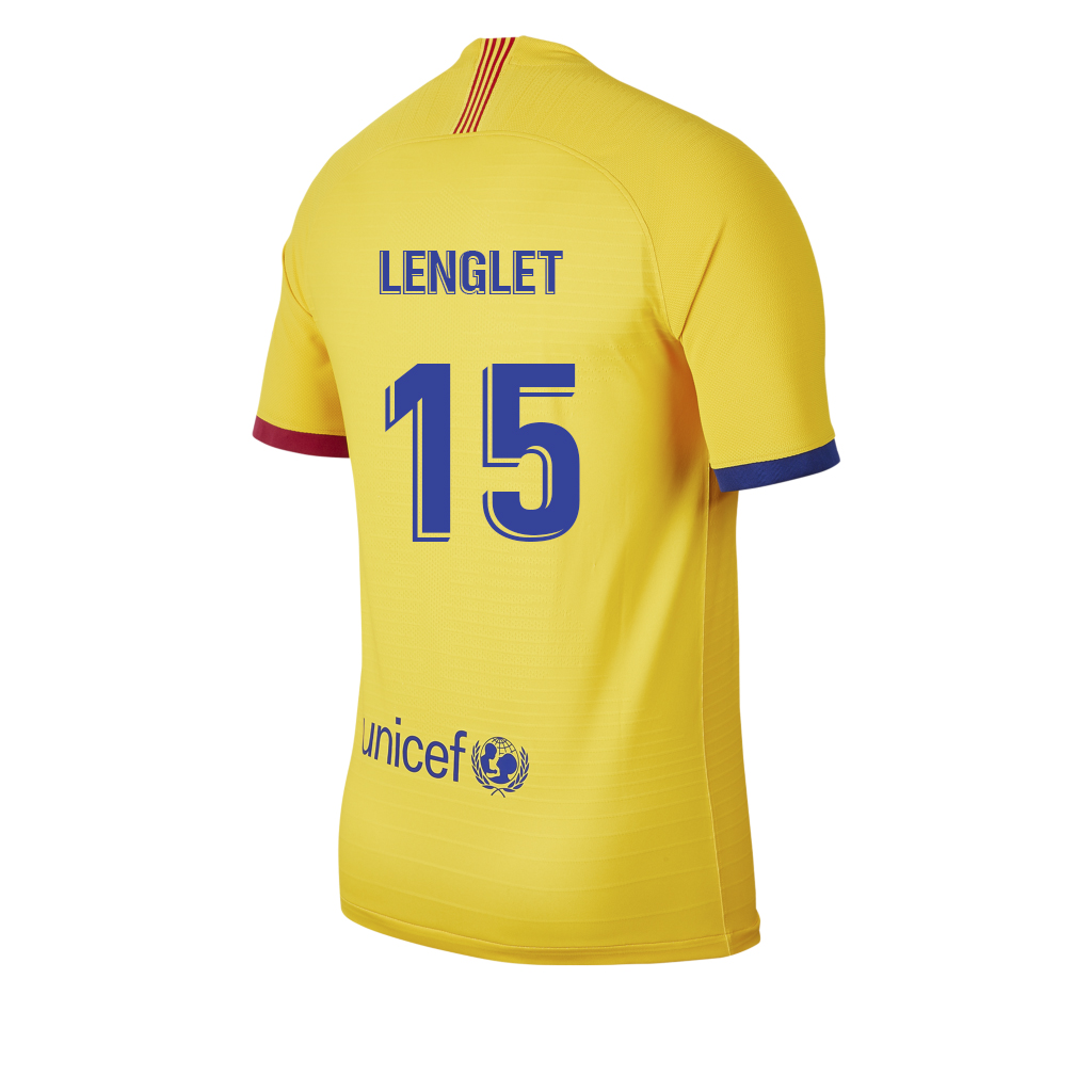 Damen Fußball Clement Lenglet 15 Auswärtstrikot Gelb Trikot 2019/20 Hemd
