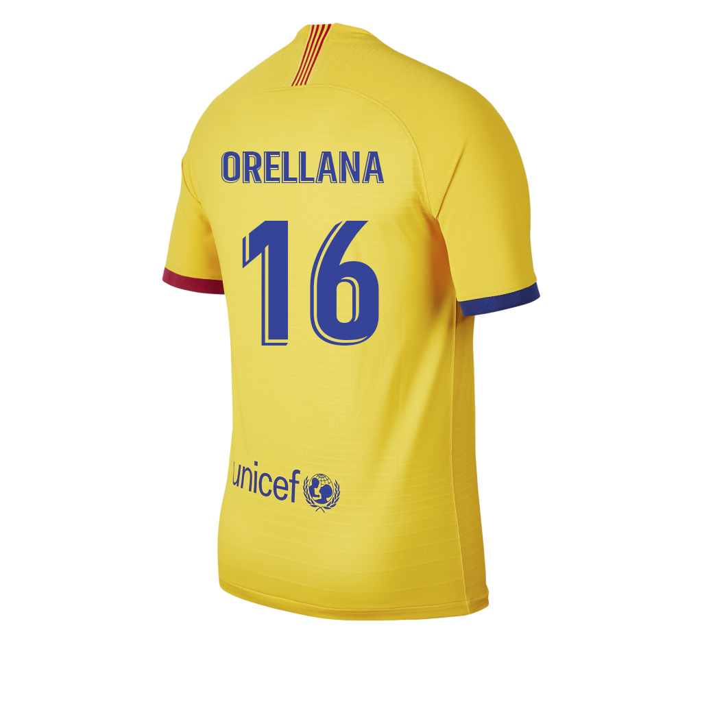 Damen Fußball Jandro Orellana 16 Auswärtstrikot Gelb Trikot 2019/20 Hemd