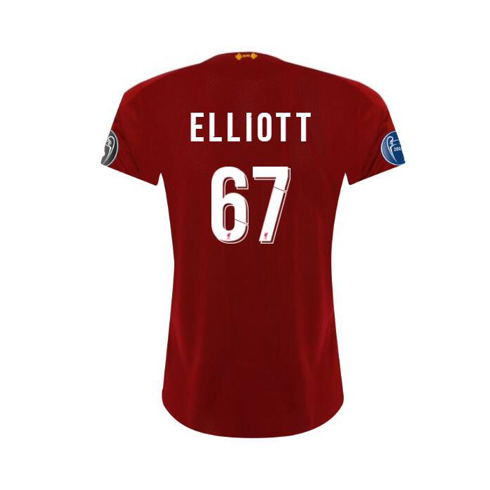 Damen Fußball Harvey Elliott 67 Heimtrikot Rot Trikot 2019/20 Hemd