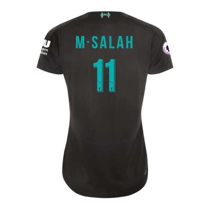 Damen Fußball Mohamed Salah 11 Ausweichtrikot Schwarz Trikot 2019/20 Hemd