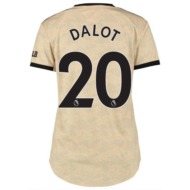 Damen Fußball Diogo Dalot 20 Auswärtstrikot Champagner Trikot 2019/20 Hemd