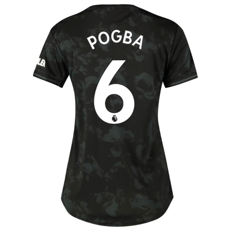 Damen Fußball Paul Pogba 6 Ausweichtrikot Schwarz Trikot 2019/20 Hemd