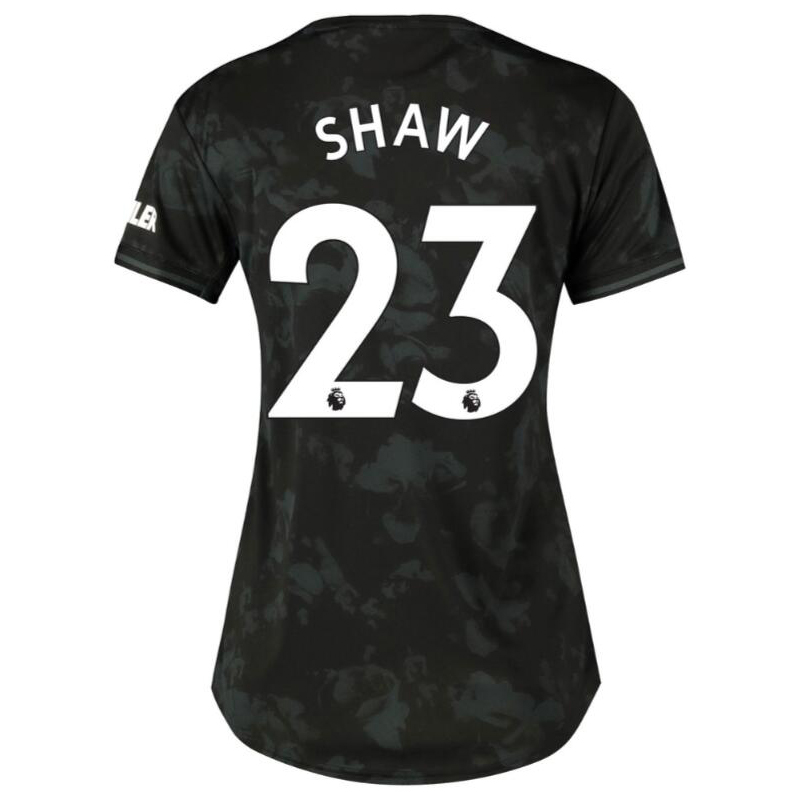 Damen Fußball Luke Shaw 23 Ausweichtrikot Schwarz Trikot 2019/20 Hemd