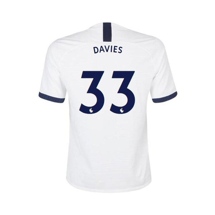Damen Fußball Ben Davies 33 Heimtrikot Weiß Trikot 2019/20 Hemd