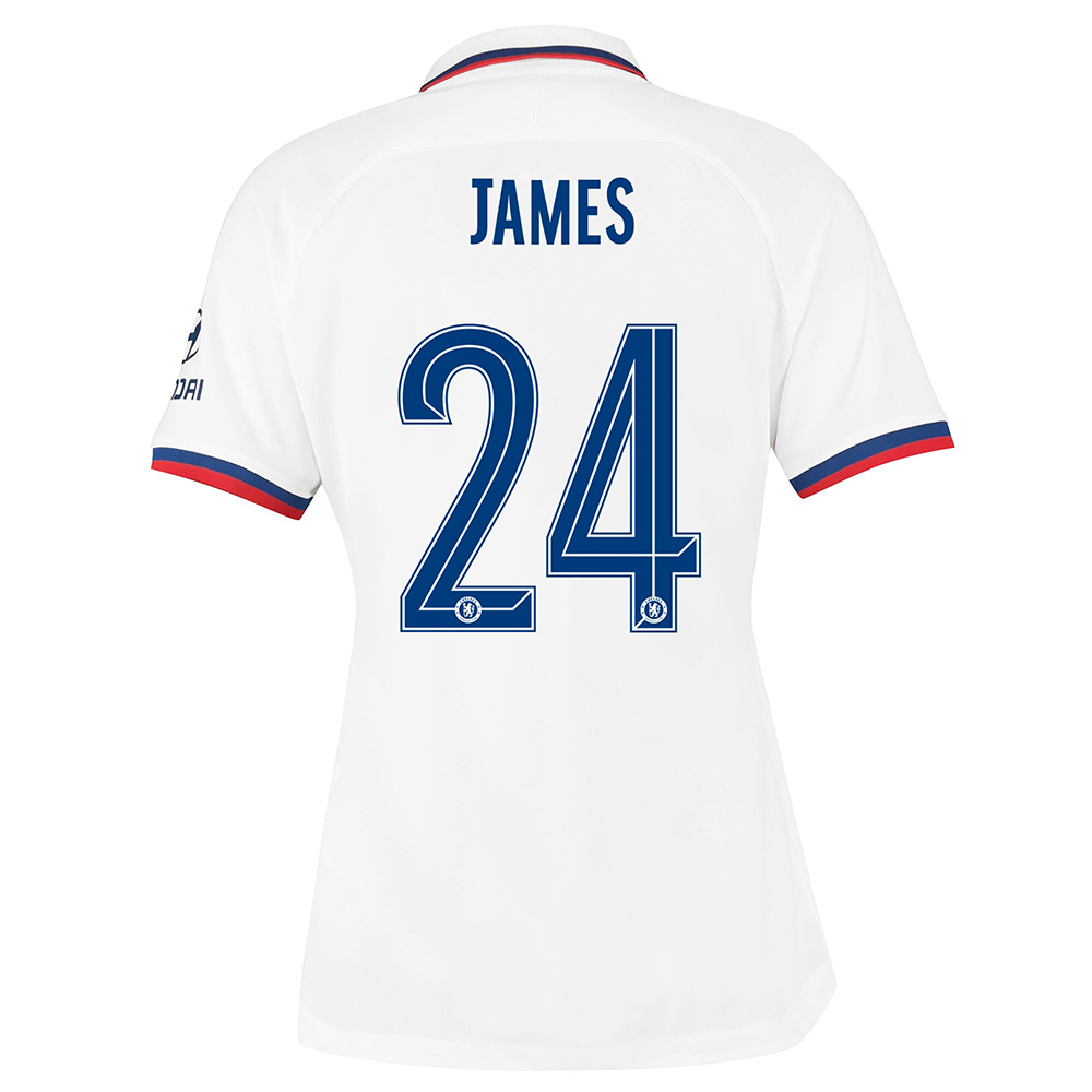 Damen Fußball James 24 Auswärtstrikot Weiß Trikot 2019/20 Hemd