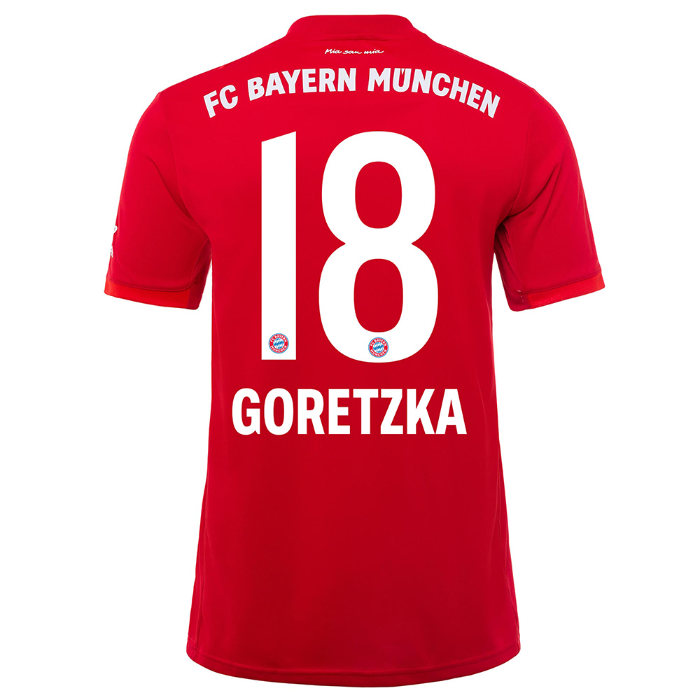 Damen Fußball Leon Goretzka 18 Heimtrikot Rot Trikot 2019/20 Hemd