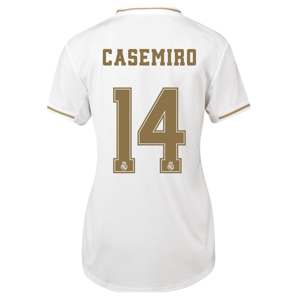 Damen Fußball Casemiro 14 Heimtrikot Weiß Trikot 2019/20 Hemd