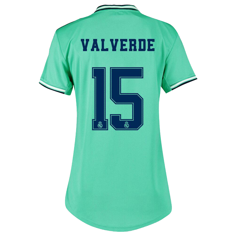 Damen Fußball Federico Valverde 15 Ausweichtrikot Grün Trikot 2019/20 Hemd