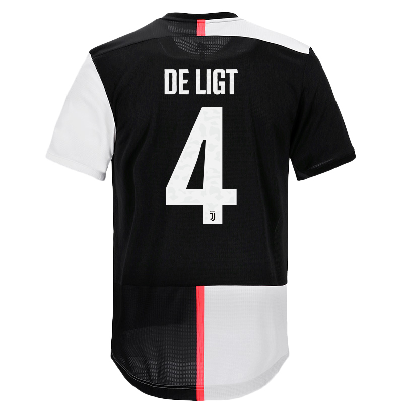 Damen Fußball Matthijs De Ligt 4 Heimtrikot Weiß Schwarz Trikot 2019/20 Hemd