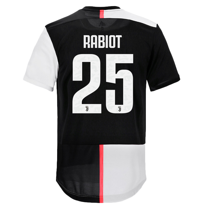 Damen Fußball Adrien Rabiot 25 Heimtrikot Weiß Schwarz Trikot 2019/20 Hemd